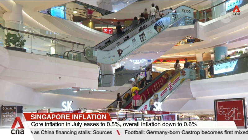 Singapore's core inflation edges down to 0.5% in July as retail prices ease