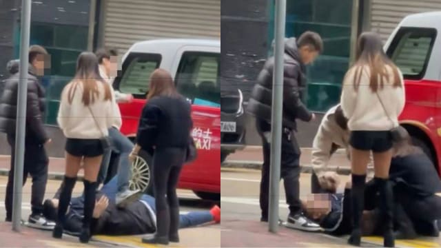 疑不满德士司机拒停载客 香港乘客揪司机下车围殴