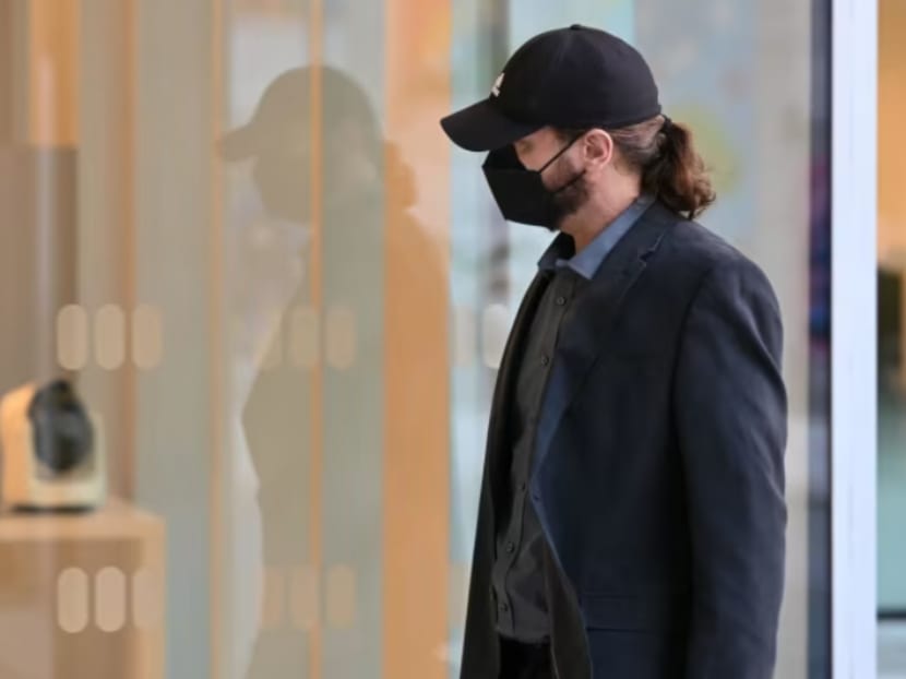 Jason Scott Herrin arrives at the State Courts in Singapore on March 18, 2024. 