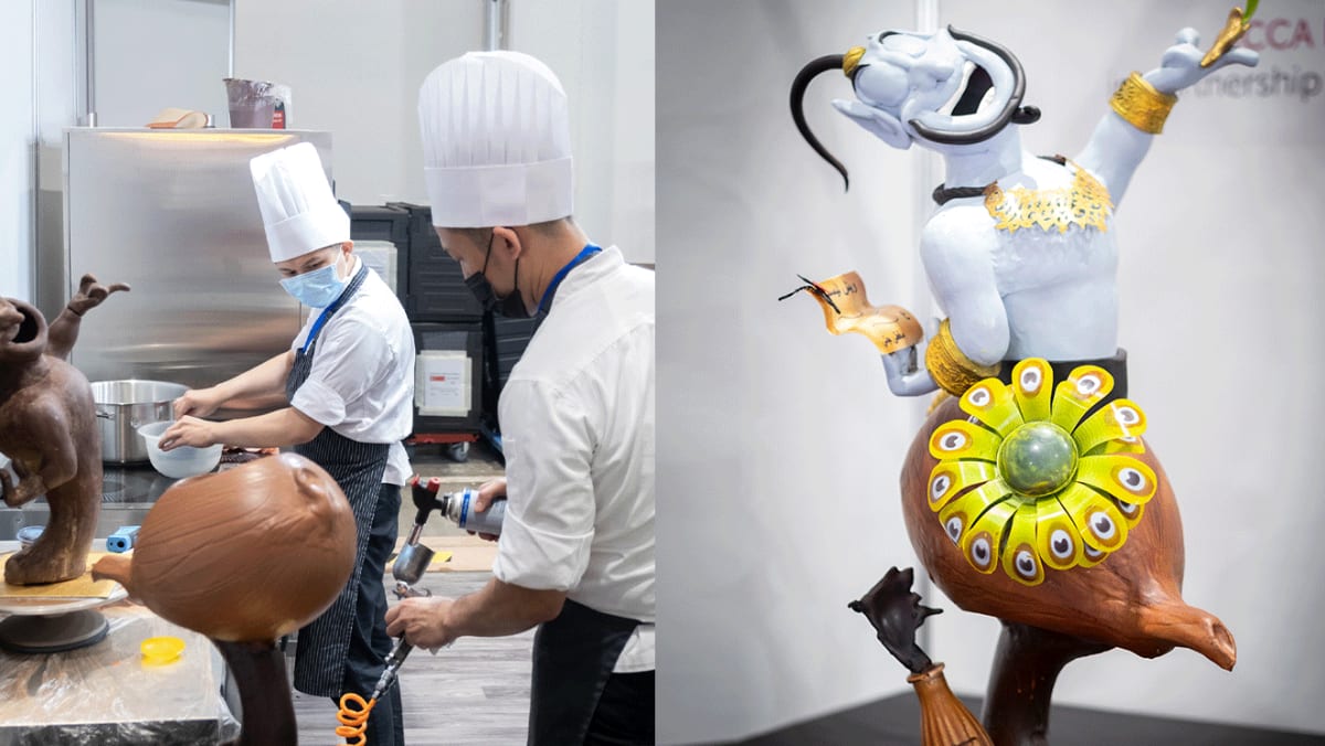 An Aladdin's Genie chocolate sculpture helped Singapore win a