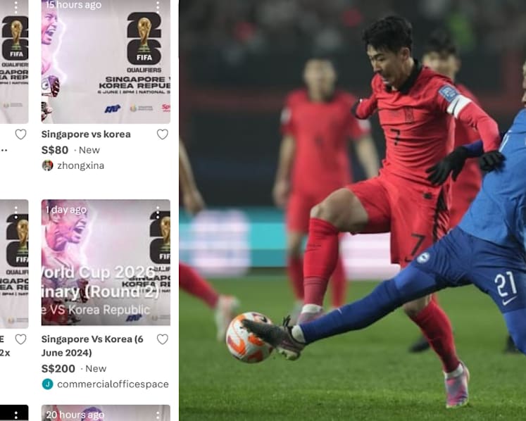 Tickets for sold-out Singapore-South Korea World Cup match going for up to 3 times the price on Carousell