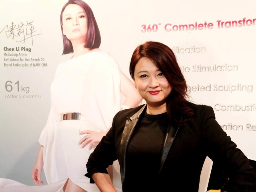 Chen Liping asked fans not to believe rumours concerning her weight loss at a press conference on Aug 26. Photo: Jason Ho.