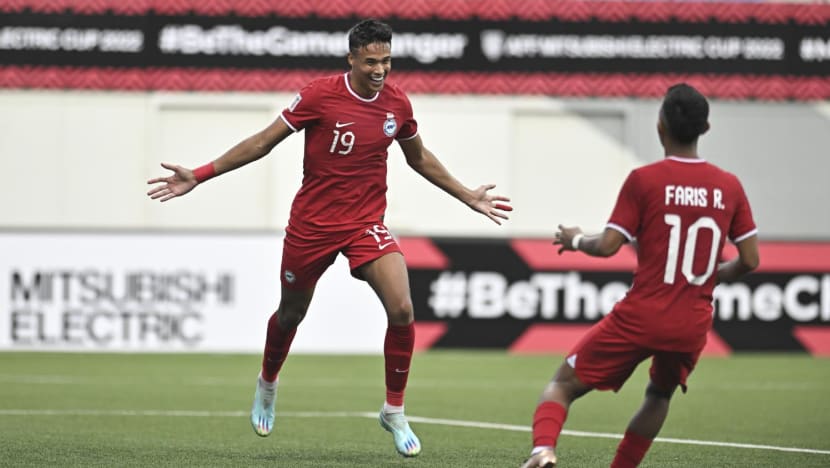 Singapore scores first win in AFF Mitsubishi Electric Cup, beating Myanmar 3-2 Singapore scores first win in AFF Mitsubishi Electric Cup, beating Myanmar 3-2