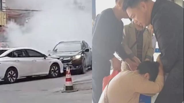用车力阻失控车撞向人群 勇敢司机事后获赠一辆新车