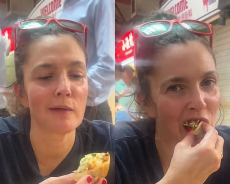 American actress Drew Barrymore uploads video of her eating popiah in Singapore, fans speculate when she was in town