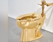 Solid gold toilet up for auction in New York with US$10 million starting price Solid gold toilet up for auction in New York with US$10 million starting price