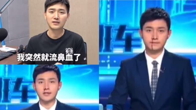 流鼻血还继续播新闻 中国主播获网赞敬业