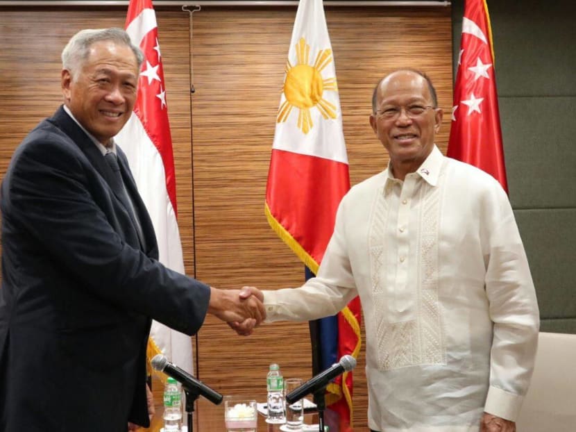 Minister for Defence Dr Ng Eng Hen met with the Philippine Secretary of National Defense Delfin Lorenzana on Tuesday (July 18). Photo: Ng Eng Hen/Facebook Minister for Defence Dr Ng Eng Hen met with the Philippine Secretary of National Defense Delfin Lorenzana on Tuesday (July 18). Photo: Ng Eng Hen/Facebook