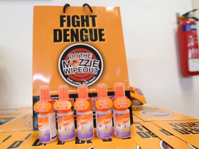Repellant and spray to combat the outbreak. Photo: Ernest Chua