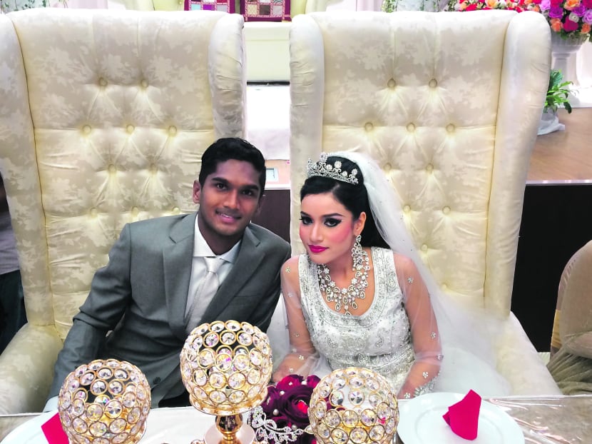 National midfielder Hariss Harun married his girlfriend Syahirah Mohamad yesterday. Photo: Rikram Riar