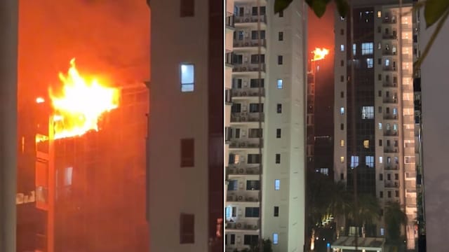 淡滨尼公寓起火狂烧 还传爆炸声