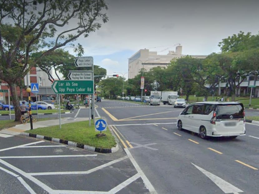 Daniel Woon Hock Soon sped up to cross the first pedestrian crossing in the foreground before crashing into the victim at the pedestrian island of the second pedestrian crossing at the junction of Hougang Ave 3 and Lorong Ah Soo. Daniel Woon Hock Soon sped up to cross the first pedestrian crossing in the foreground before crashing into the victim at the pedestrian island of the second pedestrian crossing at the junction of Hougang Ave 3 and Lorong Ah Soo.