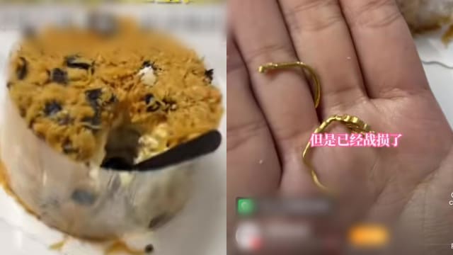 蛋糕吃太快 中国女子将男友求婚戒指咬断