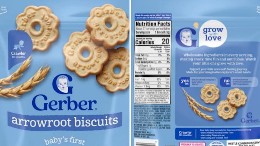 SFA recalls Gerber Arrowroot Biscuits over potential presence of plastic, paper pieces