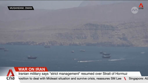 Iranian military says "strict management" resumed over Strait of Hormuz