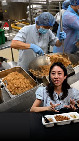 Inside a central kitchen making school meals