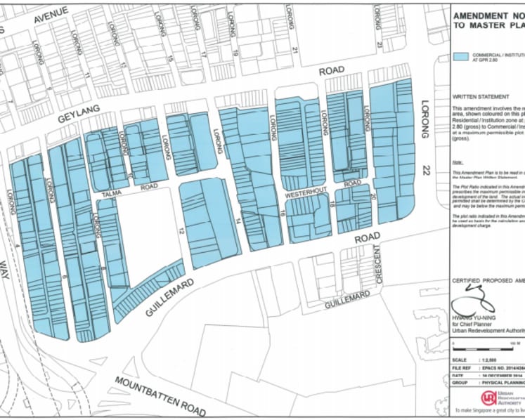 Geylang Lorongs 4-22 may be re-zoned for commercial use