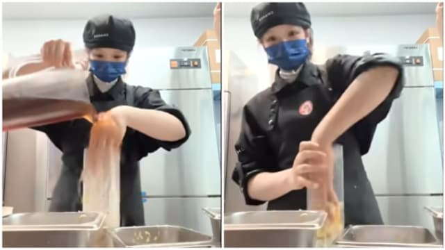 徒手搅拌奶茶恶搞视频引热议 中国霸王茶姬：涉事员工已开除