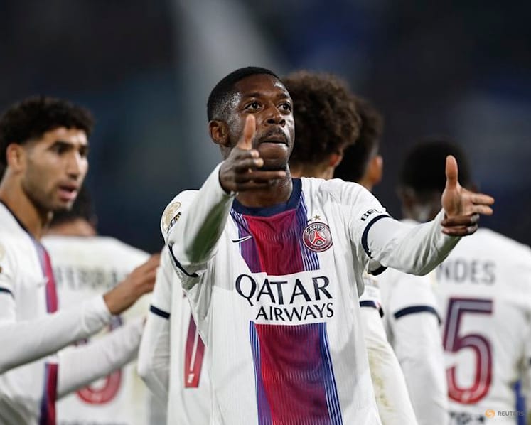 Dembele atones for penalty miss in PSG win at Strasbourg