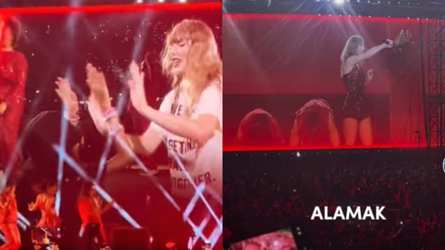Taylor Swift赠“22”帽子给女童　舞者高喊“Alamak”引尖叫