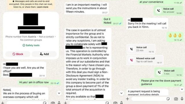 警方：提防透过WhatsApp假冒企业高管诈骗案