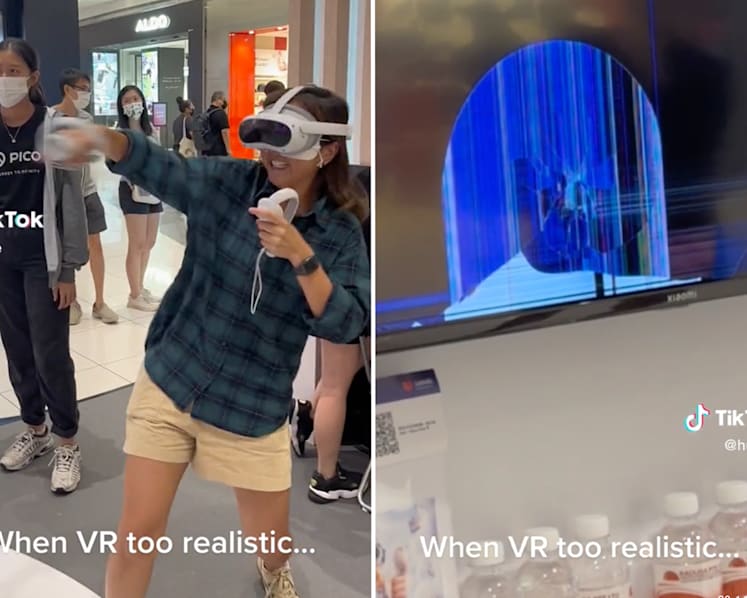#trending: Immersed in 'too realistic' virtual reality boxing match, woman punches TV, leaving it cracked