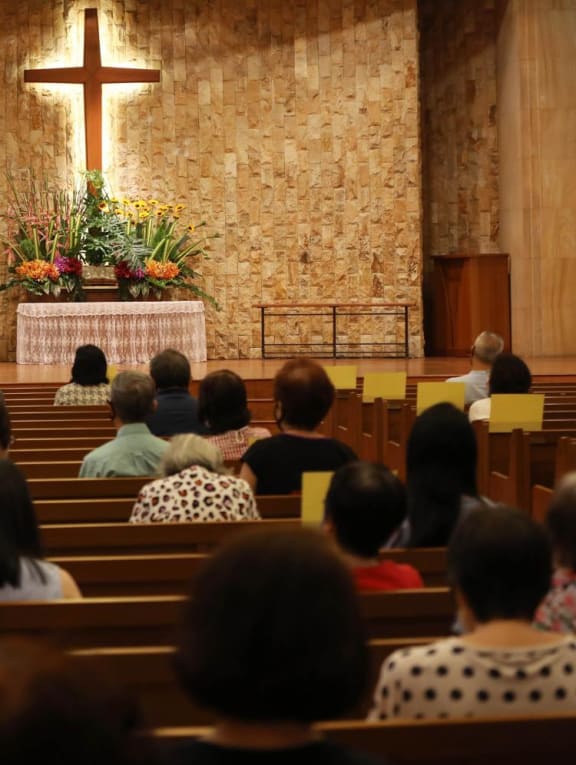 A service held at Faith Methodist Church in July 2021. A service held at Faith Methodist Church in July 2021.