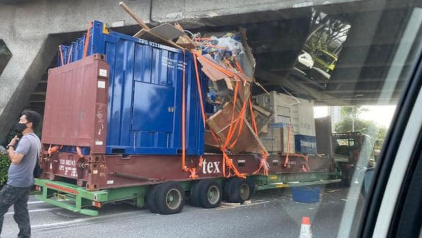 45-year-old driver arrested after goods on trailer hit flyover on AYE