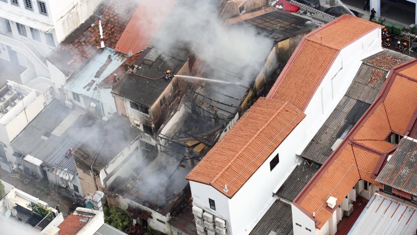 Large fire breaks out in Little India; 40 firefighters, 12 vehicles deployed