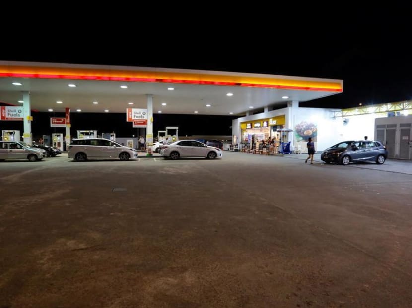 The brutal murder of an alleged gang leader took place within the compound of a Shell petrol station in Taman Pelangi, Johor Baru. Malaysian police say they have identified the prime suspect of the killing. Photo: Raj Nadarajan/TODAY