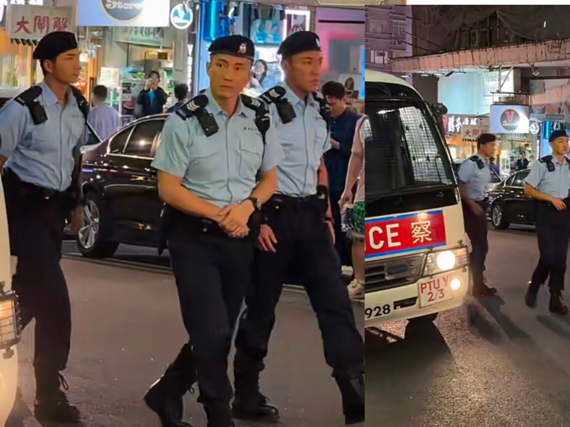 'Are all Hong Kong policemen so good looking?': Netizens gush over TVB ‘Ah Sirs’, who were spotted filming in public