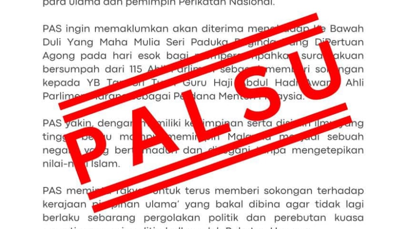 Dakwaan Presiden PAS Abdul Hadi Awang bakal dilantik sebagai PM M'sia palsu