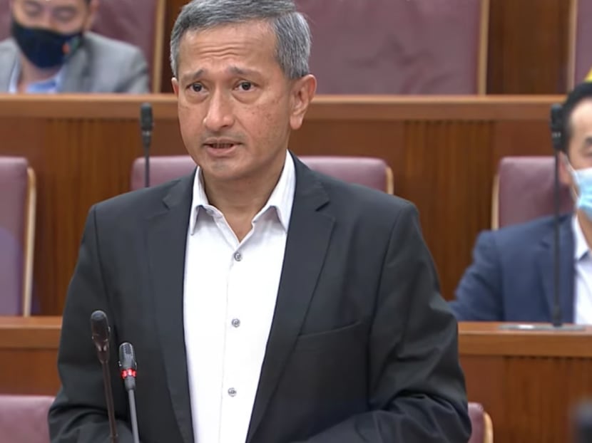 Dr Vivian Balakrishnan speaks in Parliament on Feb 2, 2021.