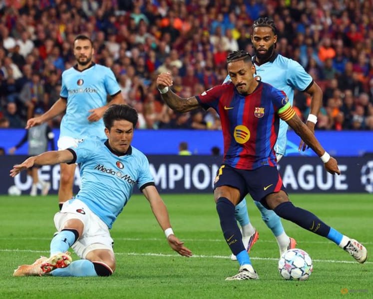 Barcelona thrash Feyenoord in Champions League as Demirovic hits Stuttgart hat-trick