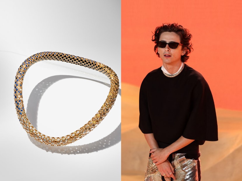 All about Timothee Chalamet’s custom Cartier necklace at the Dune Part Two world premiere
