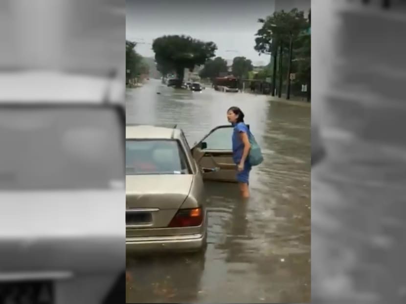 Cars stalled, commuters stranded as flash floods hit eastern S’pore