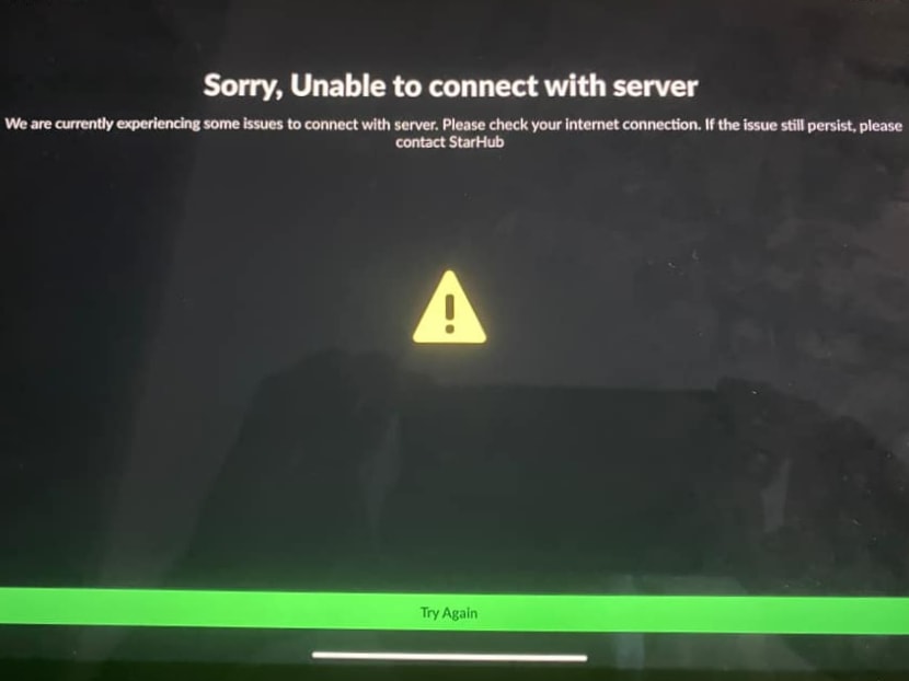 An error message some StarHub users saw on their screens during the English Premier League broadcasts on Aug 6, 2022. An error message some StarHub users saw on their screens during the English Premier League broadcasts on Aug 6, 2022.