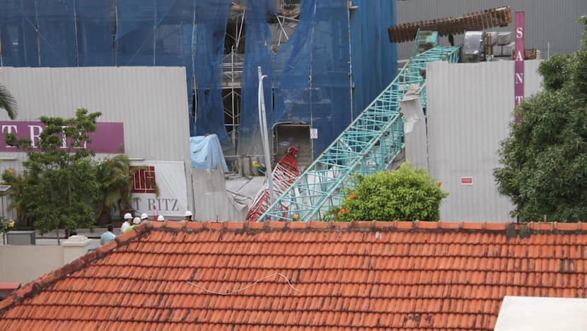 Crane topples at Potong Pasir, no one injured