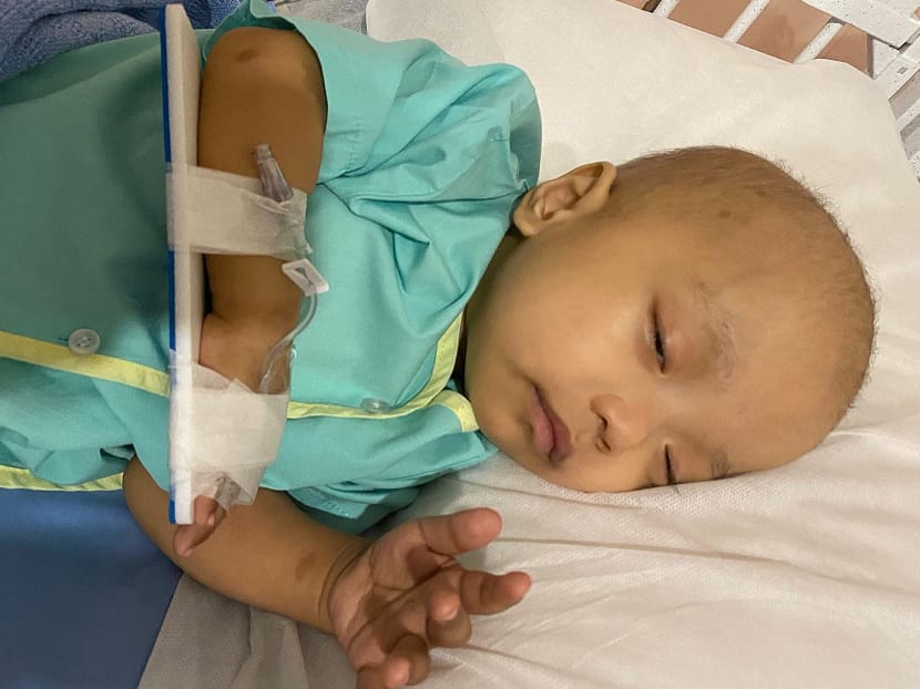 Nguyen Hai Dang at 11 months old undergoing&nbsp;interstitial brachytherapy for a cancerous tumour in his prostate in 2020.