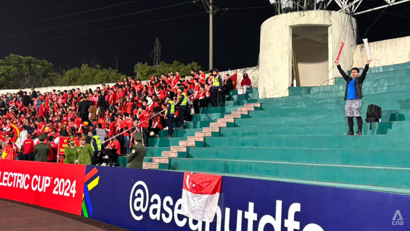 One man in the away stand: In a sea of Vietnamese support, a Singaporean stood rooting for the Lions