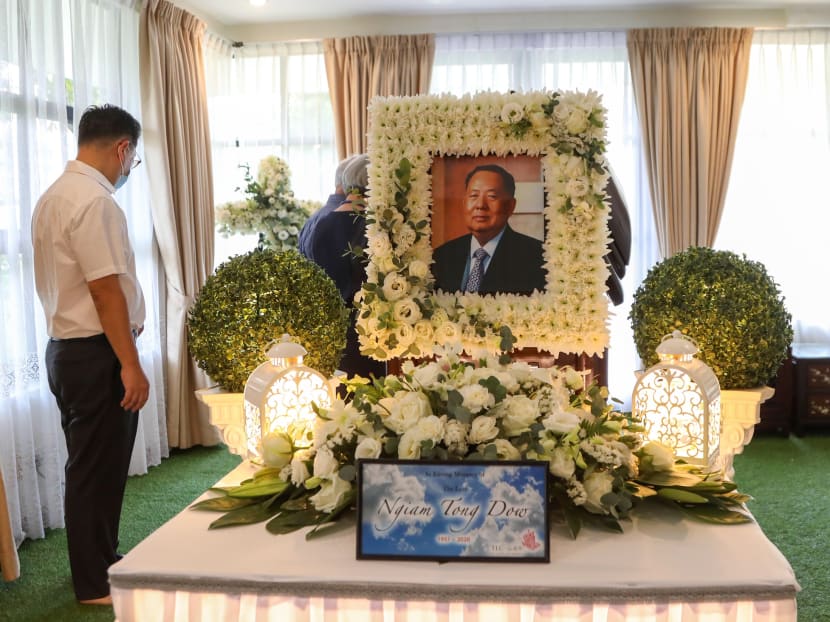 The wake of Ngiam Tong Dow at his home along Chestnut Avenue in Bukit Panjang on Aug 21, 2020.