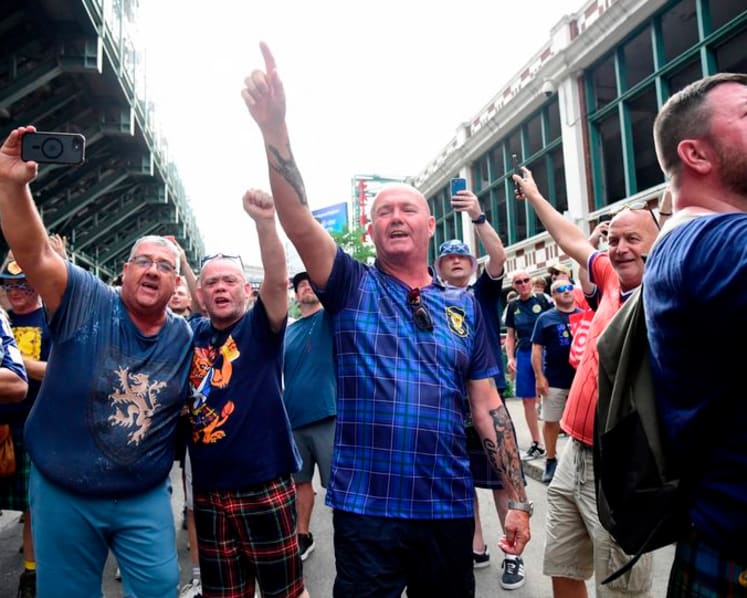 Scotland's Tartan Army switches sports for a day in Boston