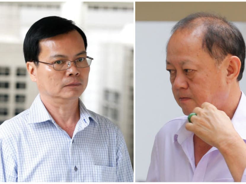 After several months in trial, the former general manager of Ang Mo Kio Town Council, Wong Chee Meng (L), pleaded guilty on Monday (March 25) to receiving S$86,141 in kickbacks from  Chia Sin Lan (R), the director of two building and repair companies.