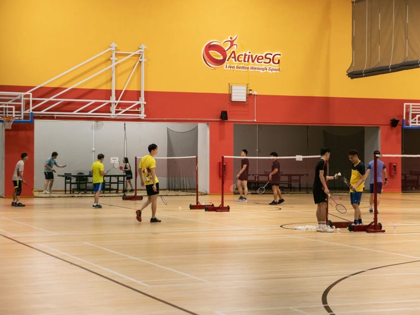 A badminton court within Choa Chu Kang Sport Centre managed by ActiveSG, pictured on March 19, 2024.