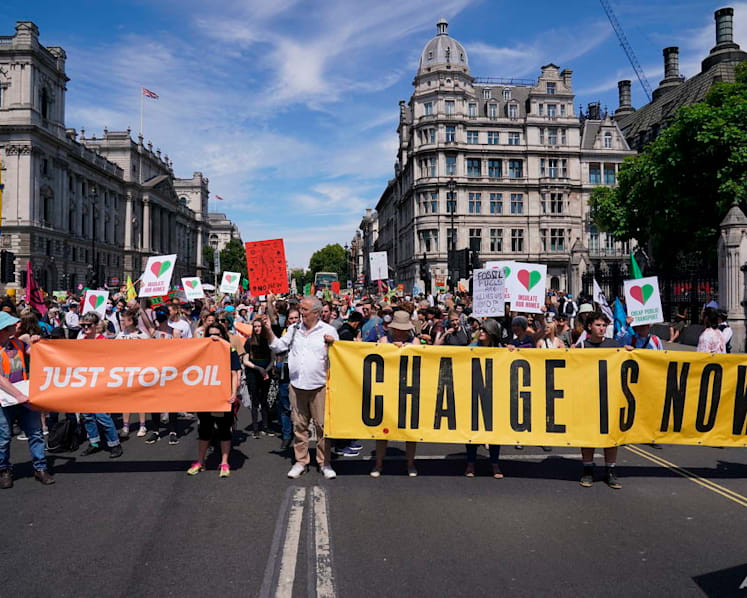 Protesters in UK decry climate change after record heatwave