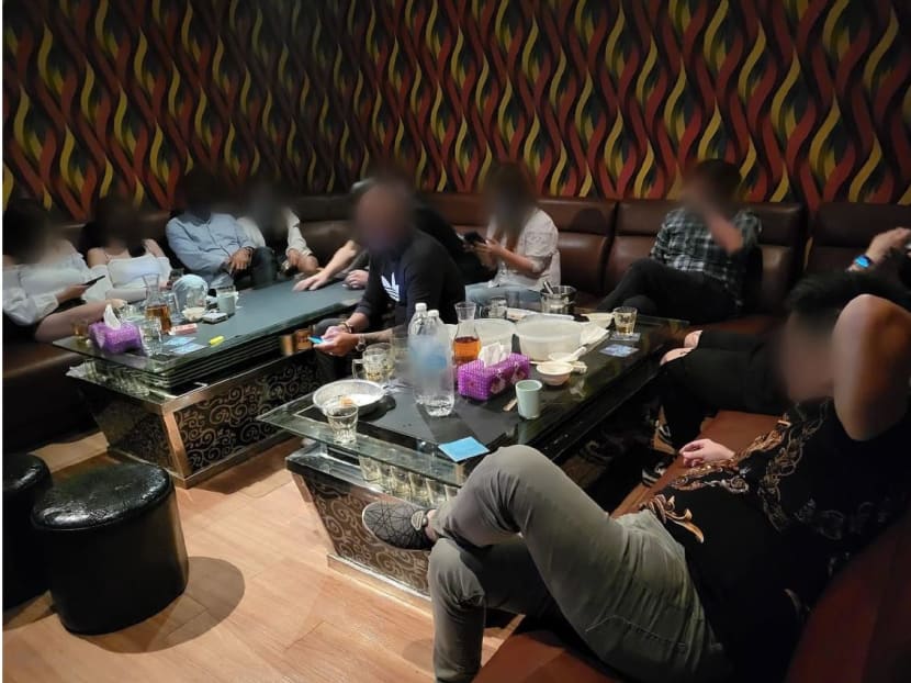 A "Ktv-concept" establishment was found hidden behind a concealed door at a food and beverage outlet in Little India. 