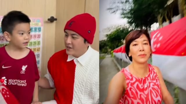 为新加坡庆生　黄靖伦带儿子唱歌，两位本地阿姐挑战骑行、跑步60km！