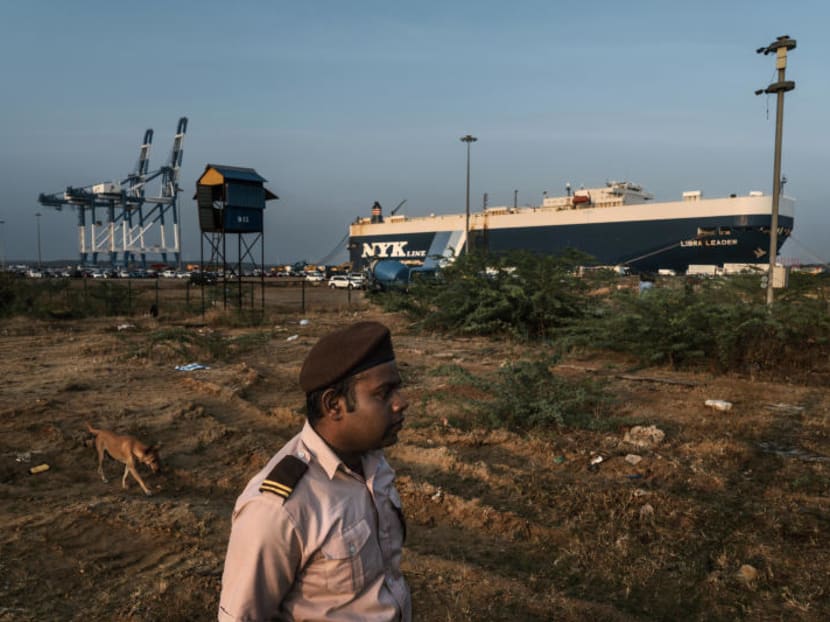 A security guard at the Hambantota Port, run by the Chinese, in Hambantota, Sri Lanka. A New York Times investigation into Sri Lanka’s handover of its Hambantota Port illustrates how China turned an ally’s struggles to its strategic advantage.