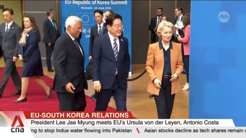 South Korean President Lee Jae Myung meets EU's Ursula von der Leyen, Antonio Costa in Brussels