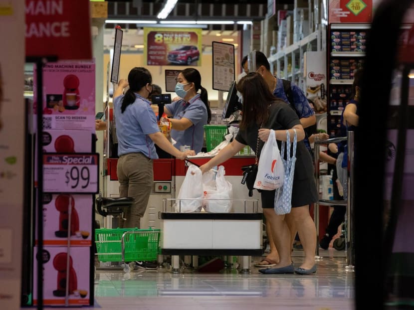 Items at NTUC FairPrice supermarkets that will be offered at 1 per cent discount will include essential buys such as fresh fruits, vegetables, meats and household cleaners. Items at NTUC FairPrice supermarkets that will be offered at 1 per cent discount will include essential buys such as fresh fruits, vegetables, meats and household cleaners.